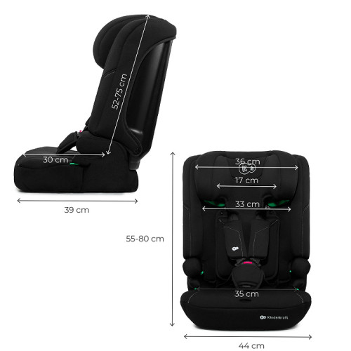 Autosedačka Kinderkraft I-COMFY 3v1 i-Size 76–150 cm (9–36 kg) čierna
