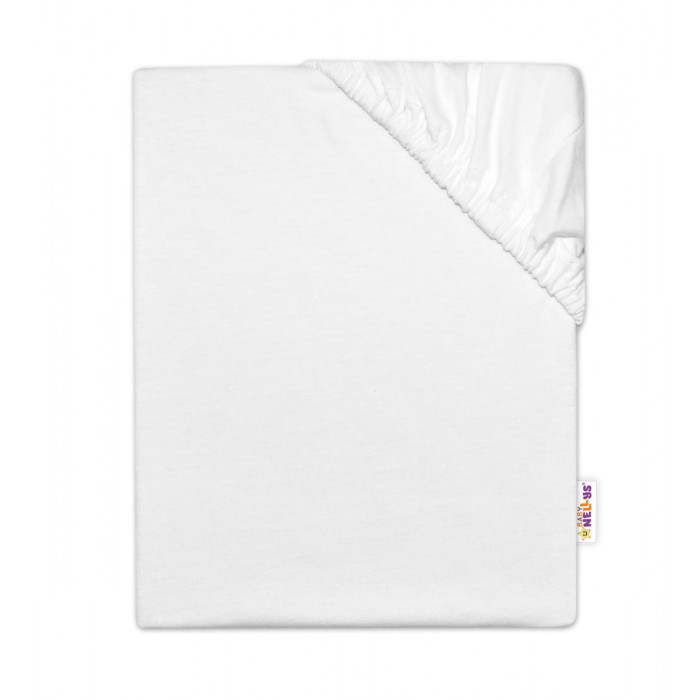 Baby Nellys Detská jersey plachta do postieľky - biela
