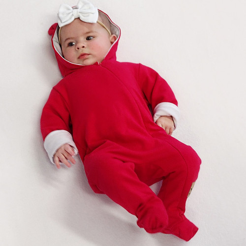 Baby Nellys Dojčenský teplákový overal s kapucňou - fialový, veľ. 86
