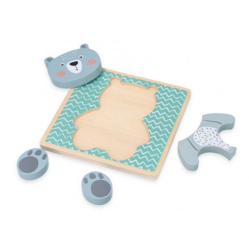Adam Toys Edukačný vkladačka Medveď - mätová