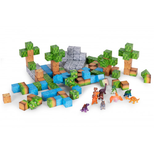 Magnetické stavebné kocky pre deti dinosaury 142 dielikov