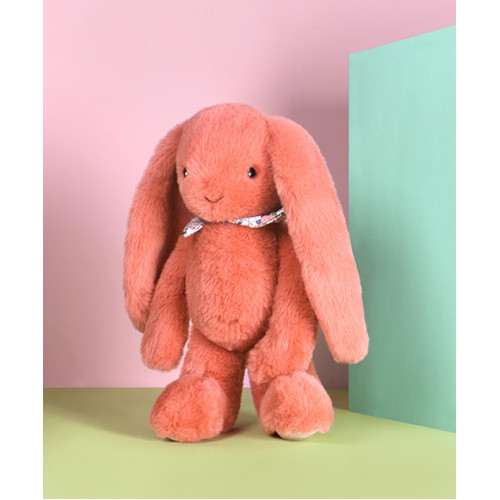 Doudou Plyšový zajačik so šatkou terakotový 35 cm