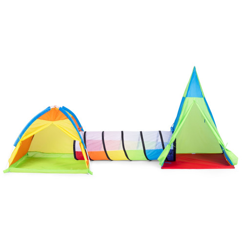 Detský stanový set 3v1 IPLAY – tipi, iglo a tunel - farebný