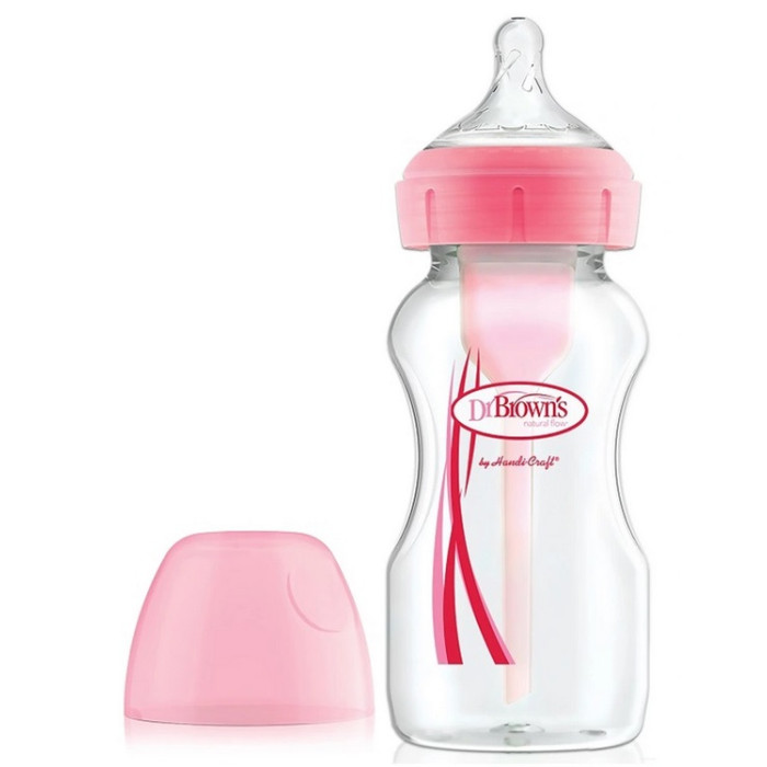 Dr.Browns fľaša antikolik Options + široké hrdlo- 270ml, ružová
