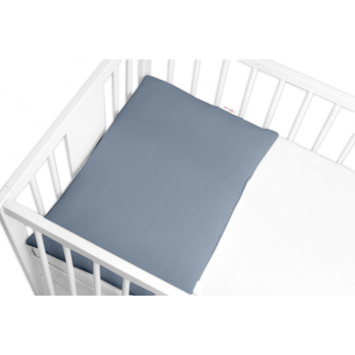 Mušelínový vankúšik s výplňou 40 x 60 cm, Baby Nellys, Maxi, denim