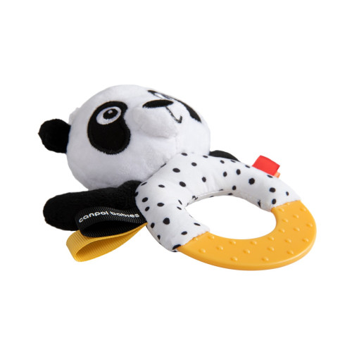 Plyšová senzorická hrkálka s hryzátkom Canpol Babies Panda