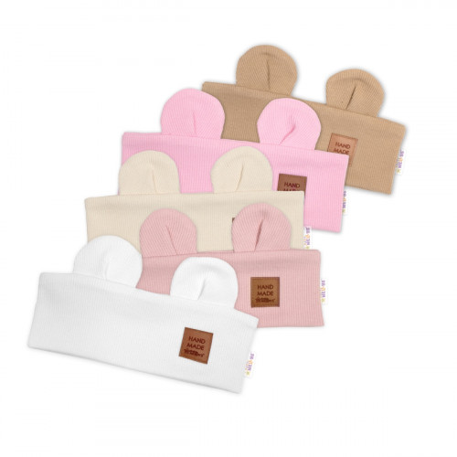 Čelenka Teddy s uškami pre deti Hand Made - biela