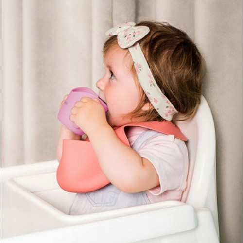 BabyOno Tréningový hrnček s uškami Flow - ružový