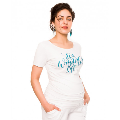 Be MaaMaa Tehotenské tričko Wonderful Life - biele
