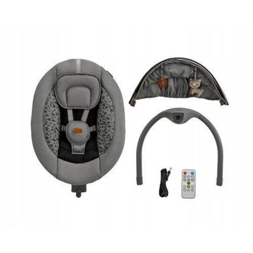 Hojdacie lehátko s melódiou 2v1 Lumi, Premium Dark grey