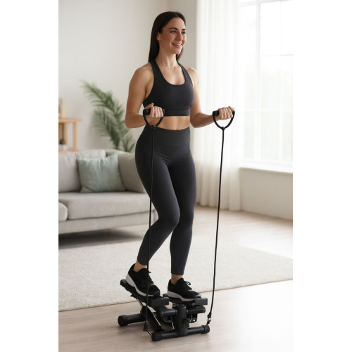 Fitness stepper s expandérmi na domáce cvičenie, s počítadlom a displejom