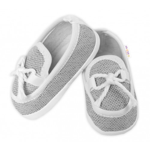 Dojčenské capáčky/topánočky mokasíny, Baby Nellys, sivé,veľ. 62/68, 11,5cm