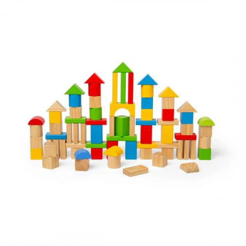 Bigjigs Toys Prvé drevené kocky a vkladačka v bubienku