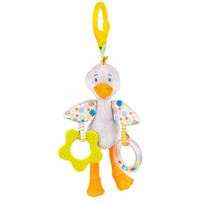 Závesná hračka do kočíka, 24cm - Kačička, šedá