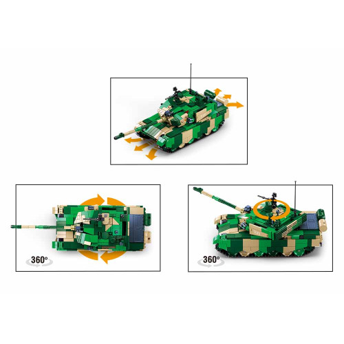 Sluban Power Bricks M38-B7071 R/C ZTZ-99AS Tank na diaľkové ovládanie
