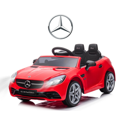Elektrické autíčko Mercedes SLC-300 s diaľkovým ovládaním a LED svetlami,  červené