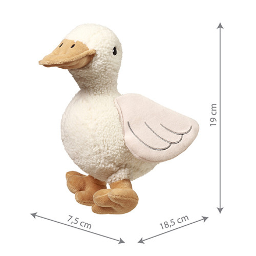 Plyšová hračka GOOSE ZOE s hrkálkou, krémová