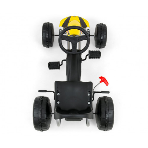 Milly Mally VIPER – detská šliapacia motokára (gokart) s ručnou brzdou - žltá