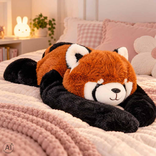Záťažová plyšová panda červená 1,5 kg – záťažové labky, 65 cm, 3+
