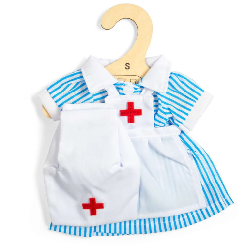 Bigjigs Toys Šaty zdravotnej sestričky pre bábiku 28 cm