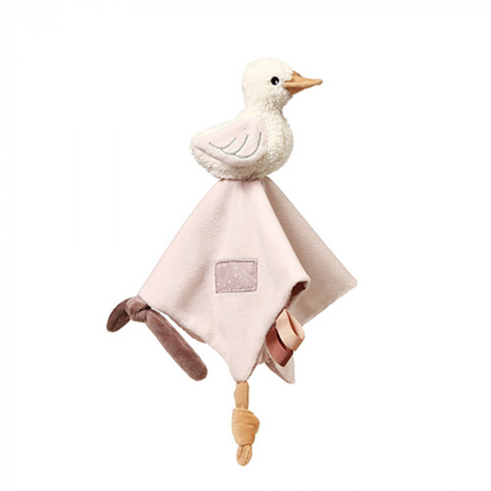 Plyšová hračka/prítulníček GOOSE ZOE držiakom na cumlík, krémový