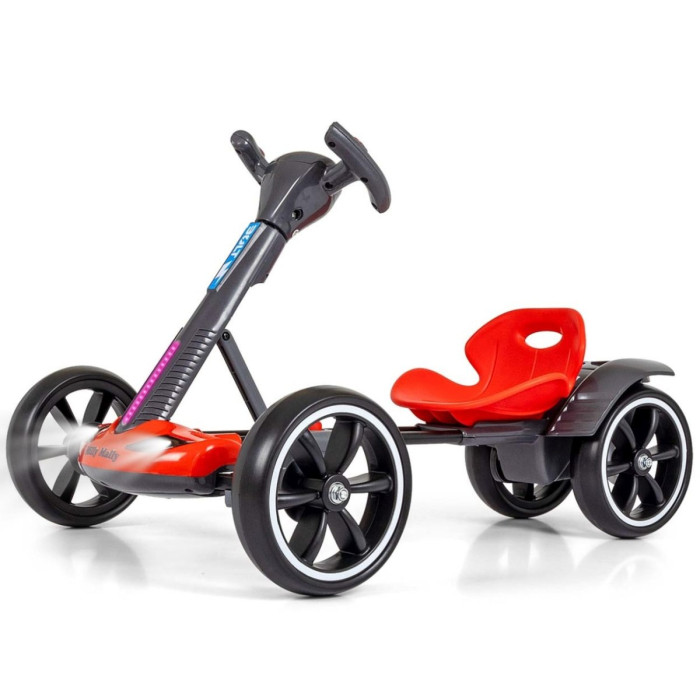Elektrický gokart BOLT, detská motokára s diaľkovým ovládaním, LED, Bluetooth, červené