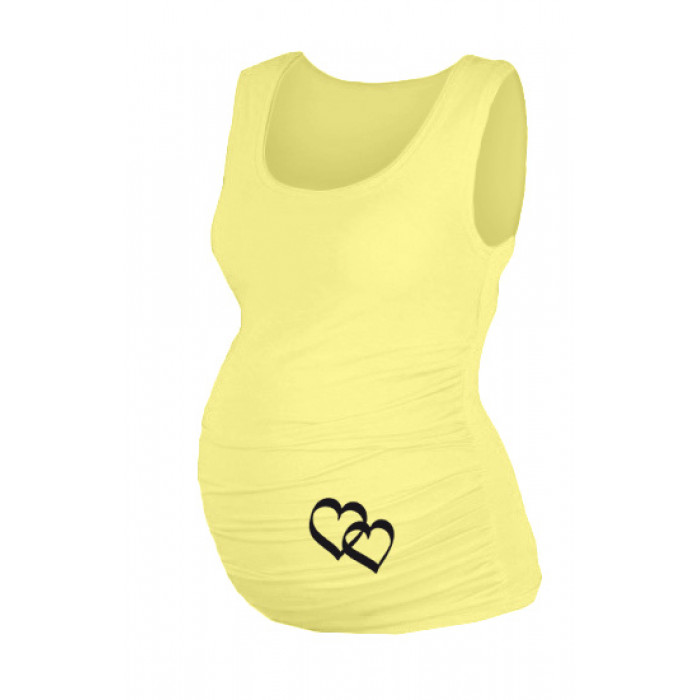Be MaaMaa Top, tielko Dana s potlačou srdiečok - žlté, vel. S/M