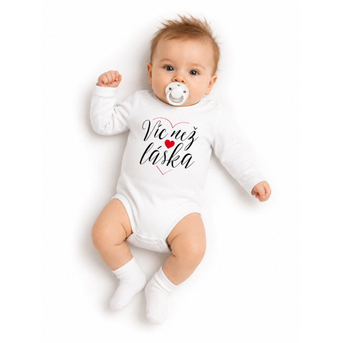Body dlhý rukáv, Víc než láska, Baby Nellys, biele, veľ. 62