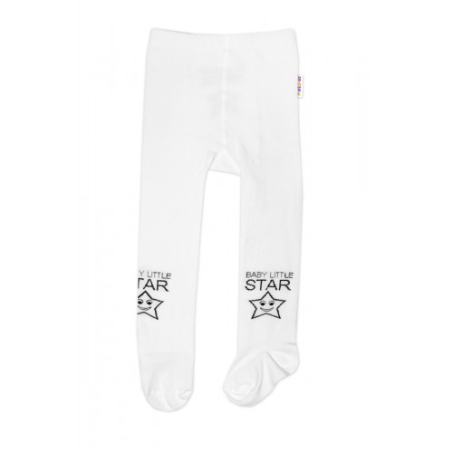 Baby Nellys Detské pančuchy bavlnené Baby LITTLE STAR, biele, 1ks, veľ. 80/86