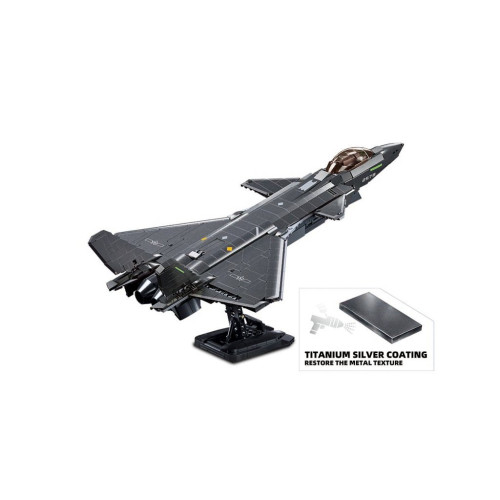 Sluban Army Model Bricks Neviditeľné lietadlo J-20 s kovovým povlakom