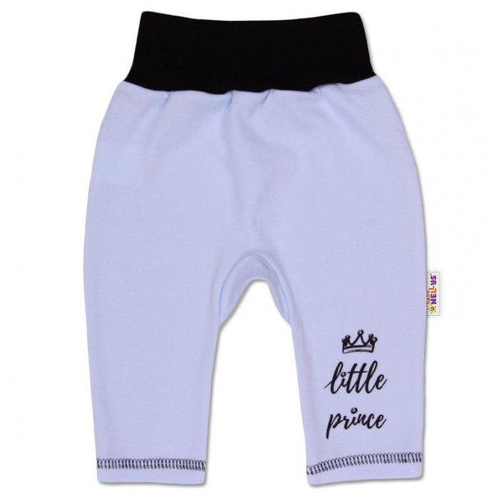 Baby Nellys Bavlnené tepláčky, Little Prince - modré, veľ. 68