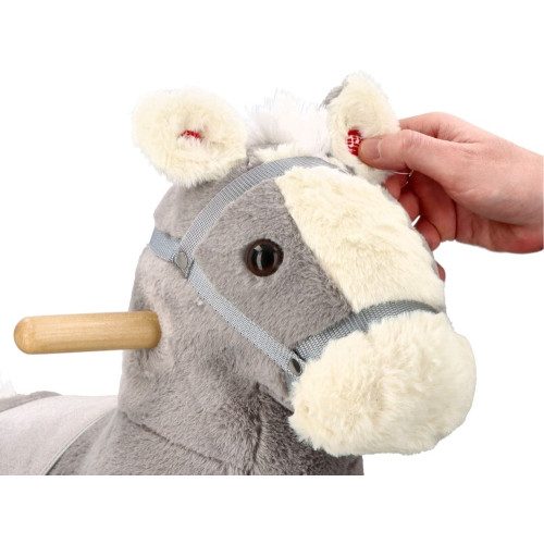 Hojdací Koník Šedák Adam Toys so zvukom - šedá