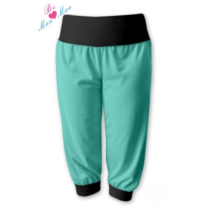 Be MaaMaa Športové 3/4 legíny CAPRI - mäta / čierna