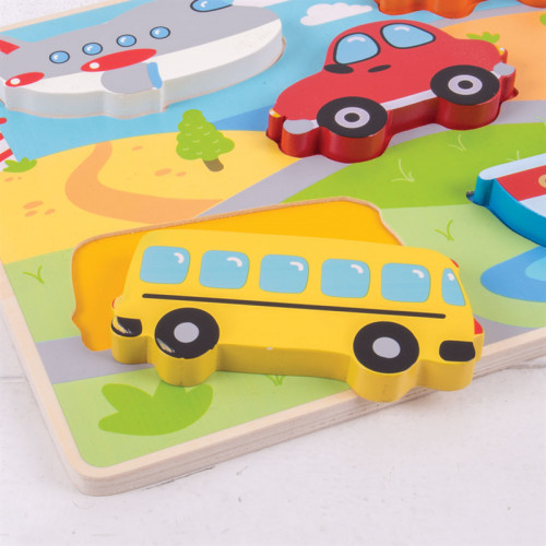 Bigjigs Toys Vkladacie puzzle dopravné prostriedky