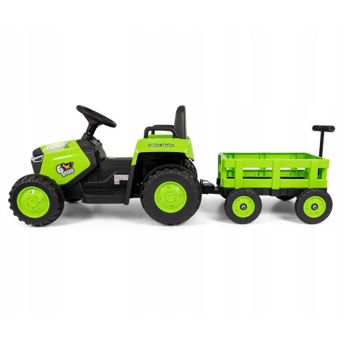 Elektrický traktor s prívesom Rolly 12V, detské autíčko na akumulátor, zelený