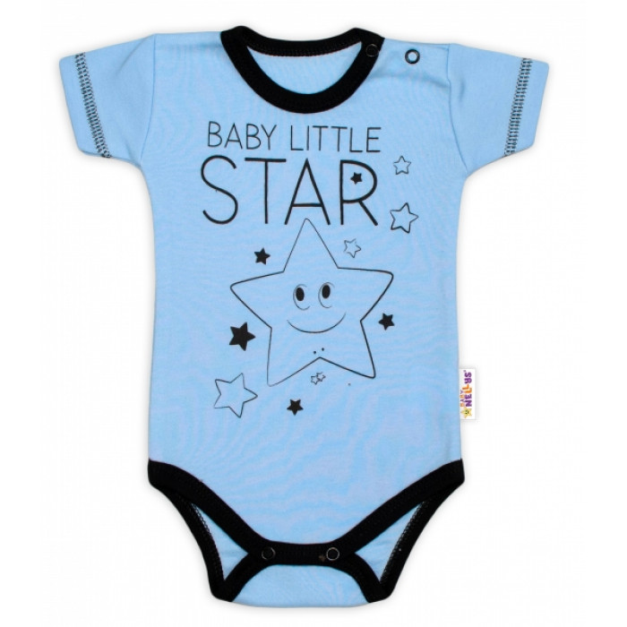 Body krátky rukáv Baby Nellys, Baby Little Star - modré, veľ. 56 Body krátky rukáv Baby Nellys, Baby Little Star - modré, veľ. 56