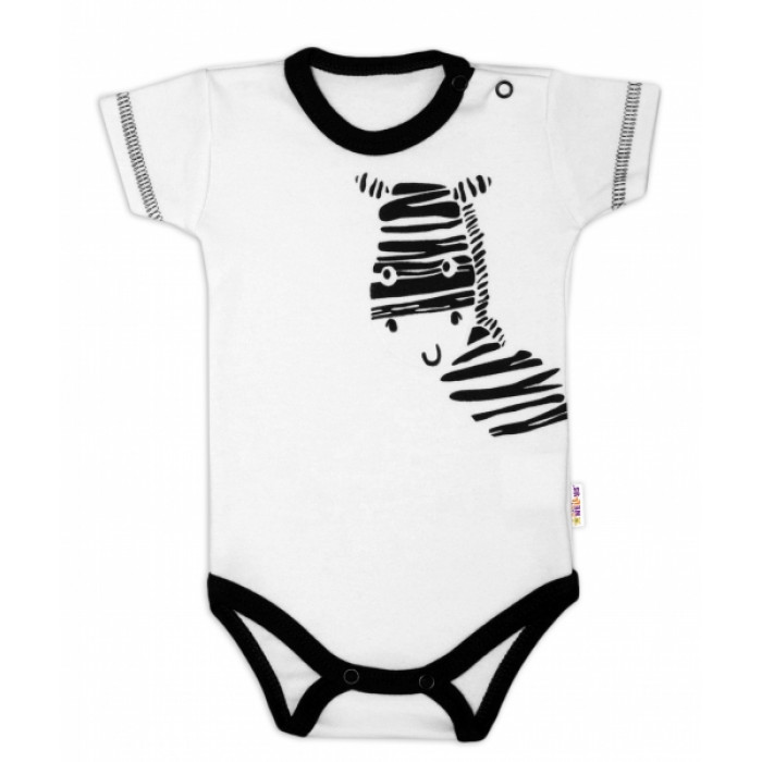 Body krátky rukáv Baby Nellys, Zebra - biele, veľ. 86 Body krátky rukáv Baby Nellys, Zebra - biele, veľ. 86
