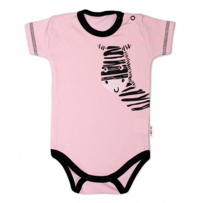 Body krátky rukáv Baby Nellys, Zebra - ružové, veľ. 80 Body krátky rukáv Baby Nellys, Zebra - ružové, veľ. 80