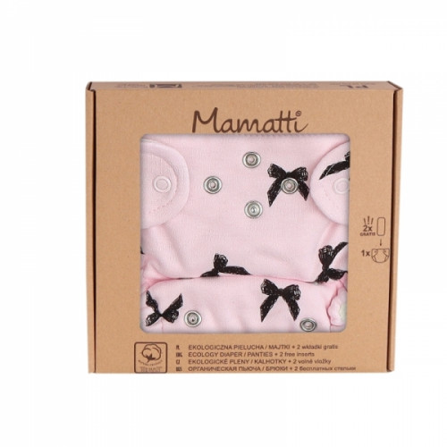 Mamatti Látková plienka EKO sada - nohavičky + 2 x plienka, veľ. 5 - 14 kg, Bow