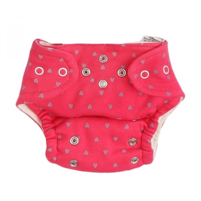 Mamatti Látková plienka EKO sada - nohavičky + 2 x plienka, veľ. 5 - 14 kg, Hearts Mamatti Látková plienka EKO sada - nohavičky + 2 x plienka, veľ. 5 - 14 kg, Hearts