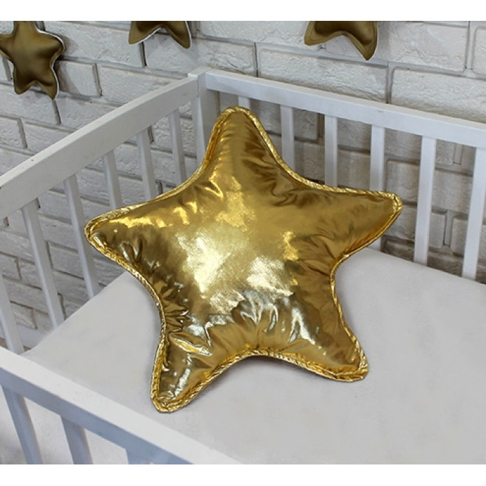 Baby Nellys Dekoračné obojstranný vankúšik - Hviezdička, 45 cm - zlatý Baby Nellys Dekoračné obojstranný vankúšik - Hviezdička, 45 cm - zlatý