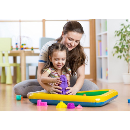 Adam Toys, Kinetický piesok - prírodný - 3kg + formičky, pieskovisko zadarmo