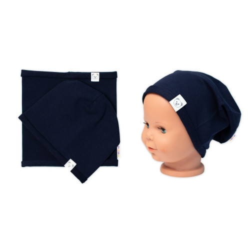 Čiapka s nákrčníkom bavlna, Little Bear, Baby Nellys, granátová