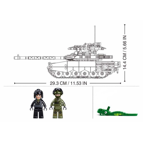 Sluban Model Bricks M38-B1377 Tank T-90M-S v mierke 1:35