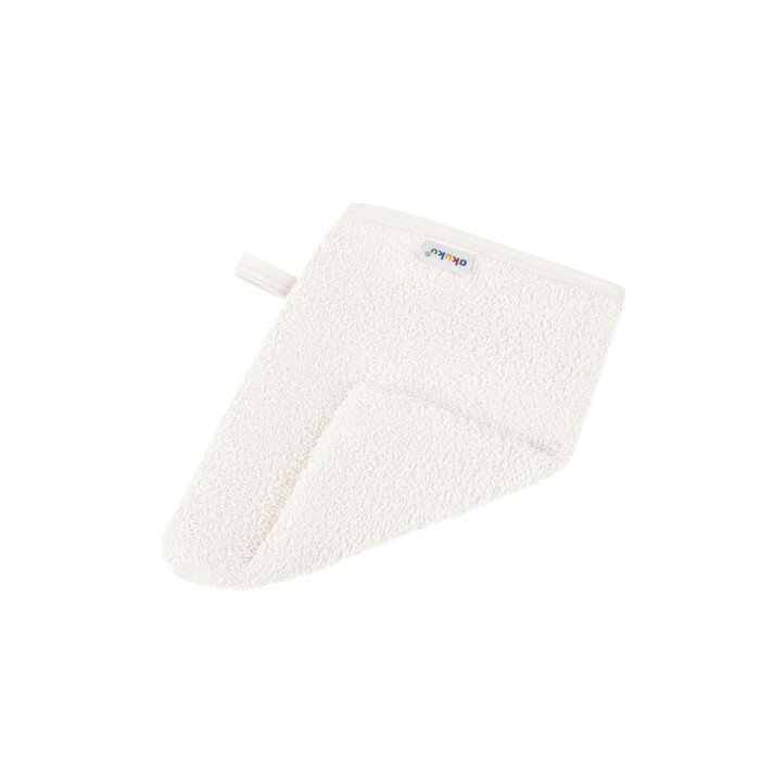 Detská umývacia rukavica XL Akuku – 100 % bavlna, 15×20 cm, od narodenia, krémová