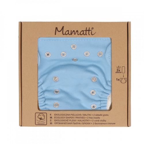 Mamatti Látková plienka EKO sada - nohavičky + 2 x plienka, veľ. 5-14 kg, Happy