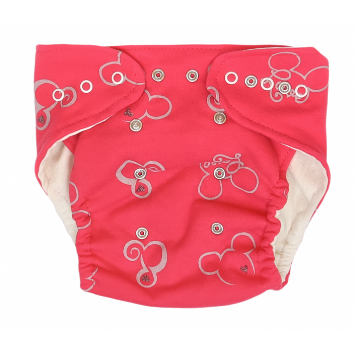 Mamatti Látková plienka EKO sada - nohavičky + 2 x plienka, Myška, veľ. 5 -14 kg, červená Mamatti Látková plienka EKO sada - nohavičky + 2 x plienka, Myška, veľ. 5 -14 kg, červená