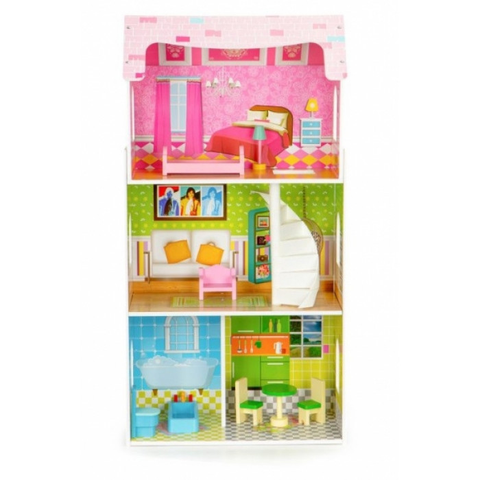 Drevený domček pre bábiky ECO TOYS - Rezidencia mätová Drevený domček pre bábiky ECO TOYS - Rezidencia mätová