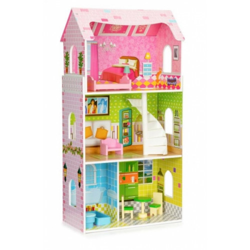 Drevený domček pre bábiky ECO TOYS - Rezidencia mätová