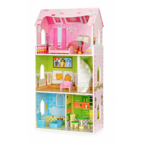 Drevený domček pre bábiky ECO TOYS - Rezidencia mätová